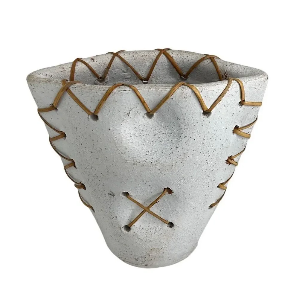 Vintage Minimalist Asian Pottery Vase 7 3/4