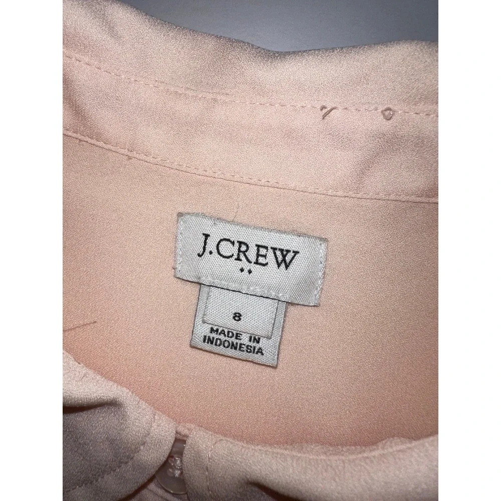 J.Crew Women's Sheer Long‎ Sleeve Button Down Shirt Size 8