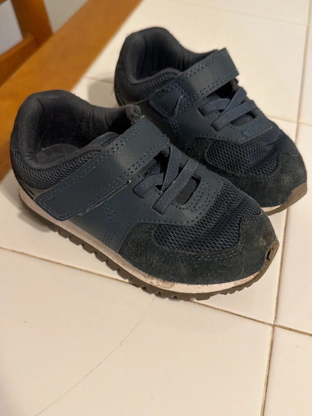 Cat & Jack Navy Blue Velcro & Lace Toddler Sneakers