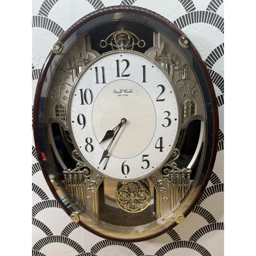 Small World Rhythm Nostalgia‎ Sound Motion Musical Clock T3891-1 Crystals
