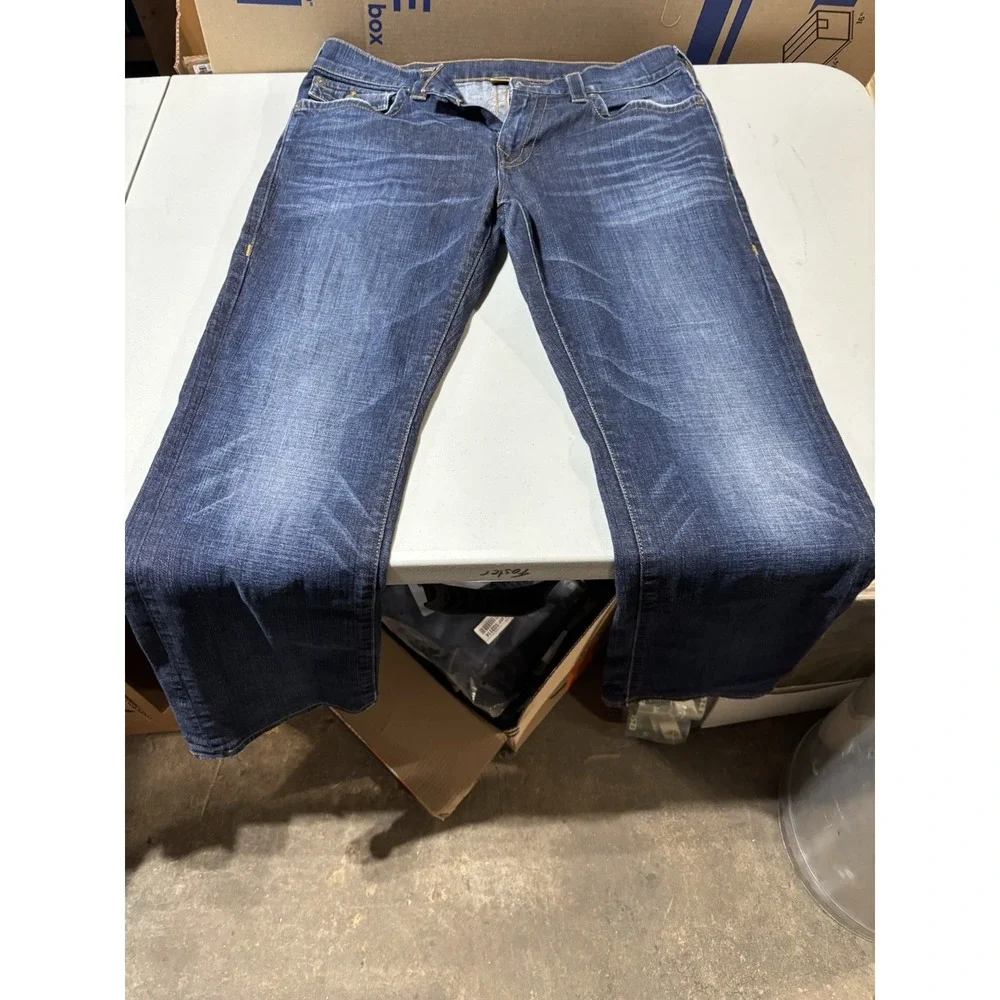 True Religion Ricky Straight Jeans‎ Men's Size 34 Blue Denim Pockets