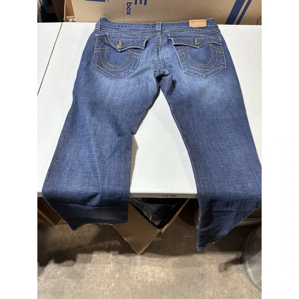 True Religion Ricky Straight Jeans‎ Men's Size 34 Blue Denim Pockets