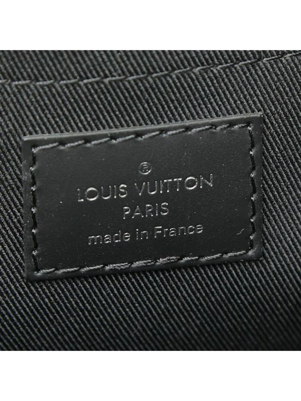 Louis Vuitton Monogram Eclipse Pochette Discovery Clutch Black Leather