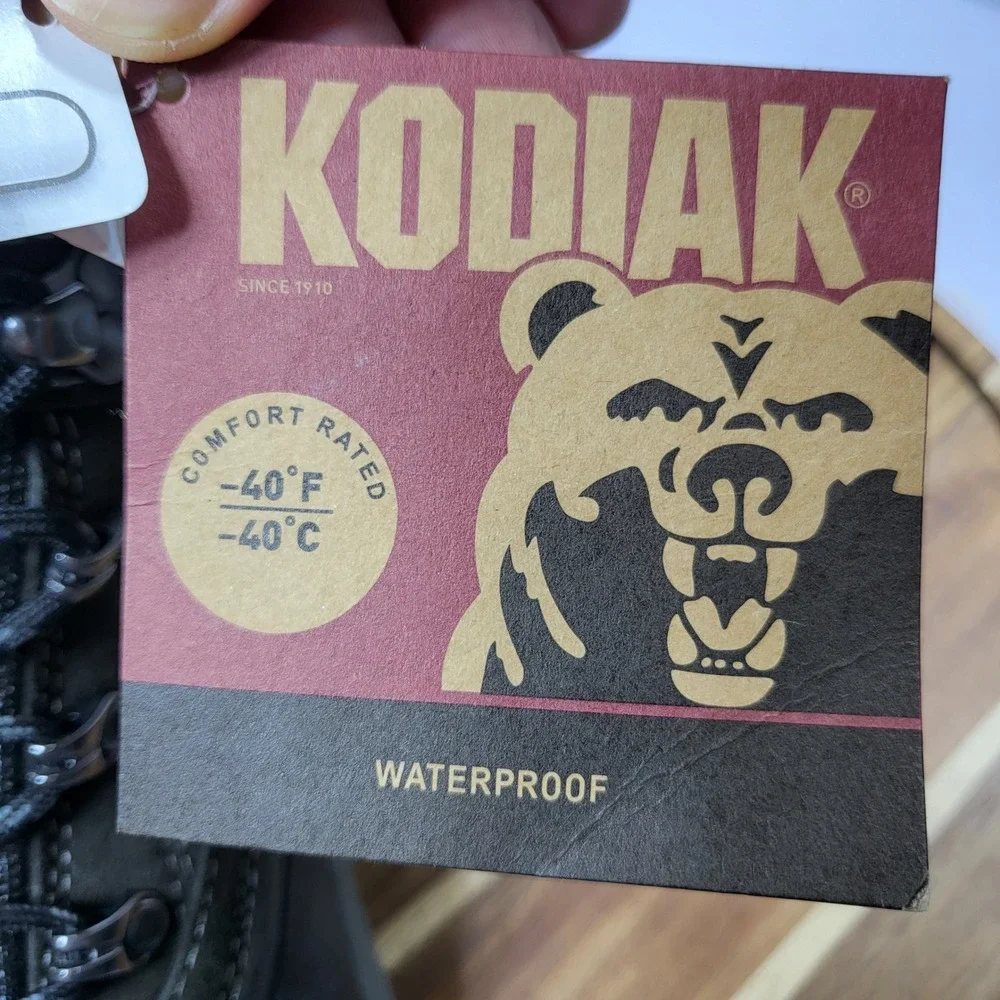 Kodiak Men Winter Boots Waterproof Insulated Leather -40F Rated Gray Size 13 NWT