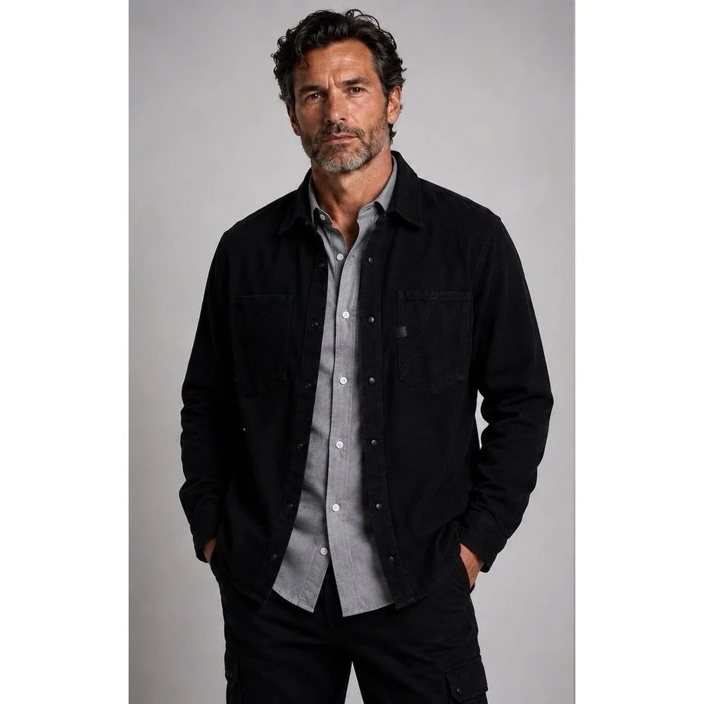 G Star Raw Recolite Overshirt Black Utility Cargo Jacket Men L Military Pockets