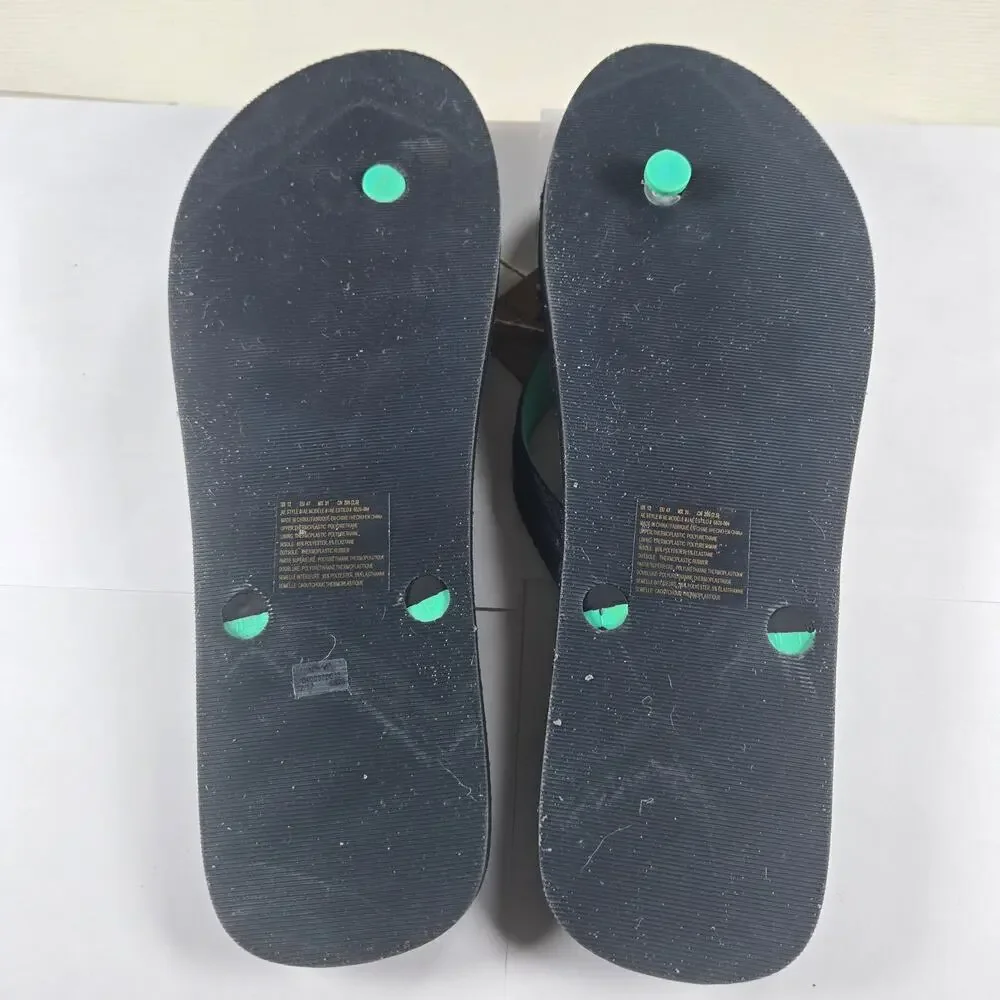 NWT American Eagle AE Flip‎ Flop Sandals in Charcoal Black Green Men's Size 12
