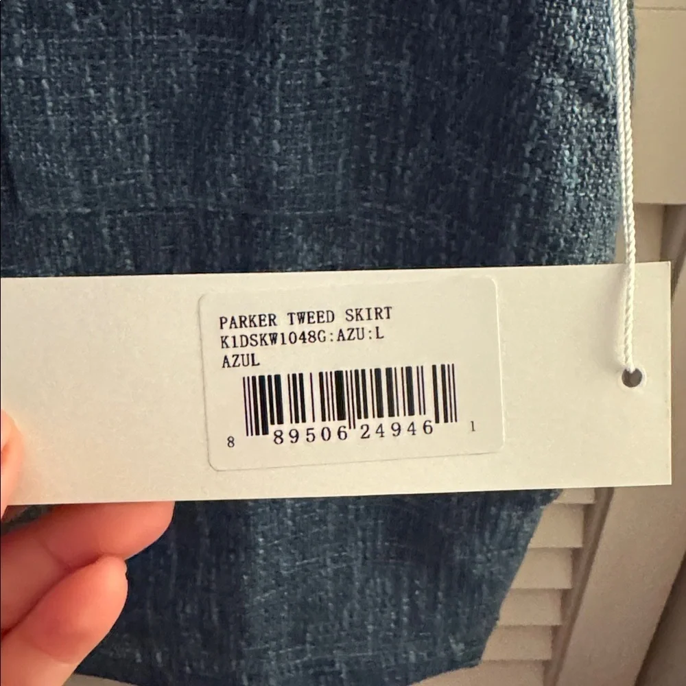 Bishop And Young Ultra Violet Parker Tweed Skirt In Azul NWT Size Large Anthro