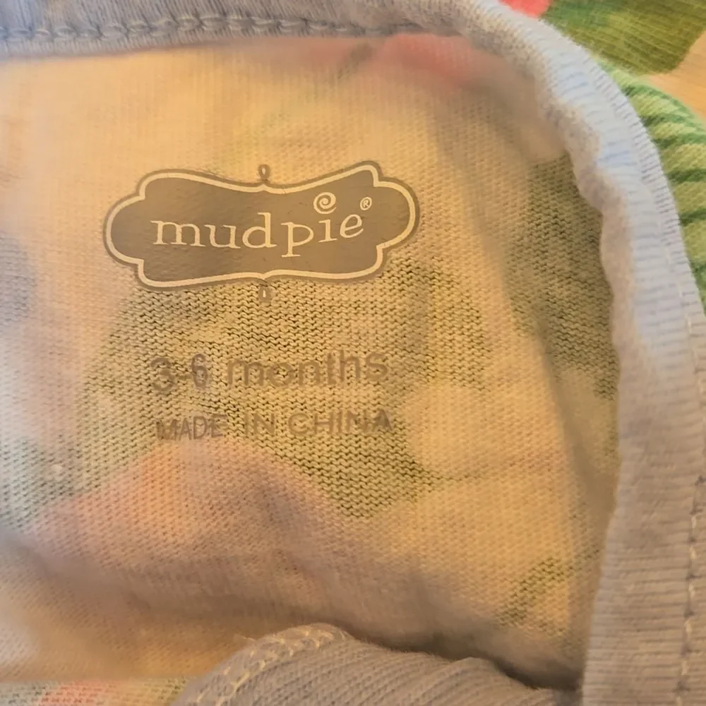 Mud Pie Strawberry Print Footies, SIZE 3-6 Months