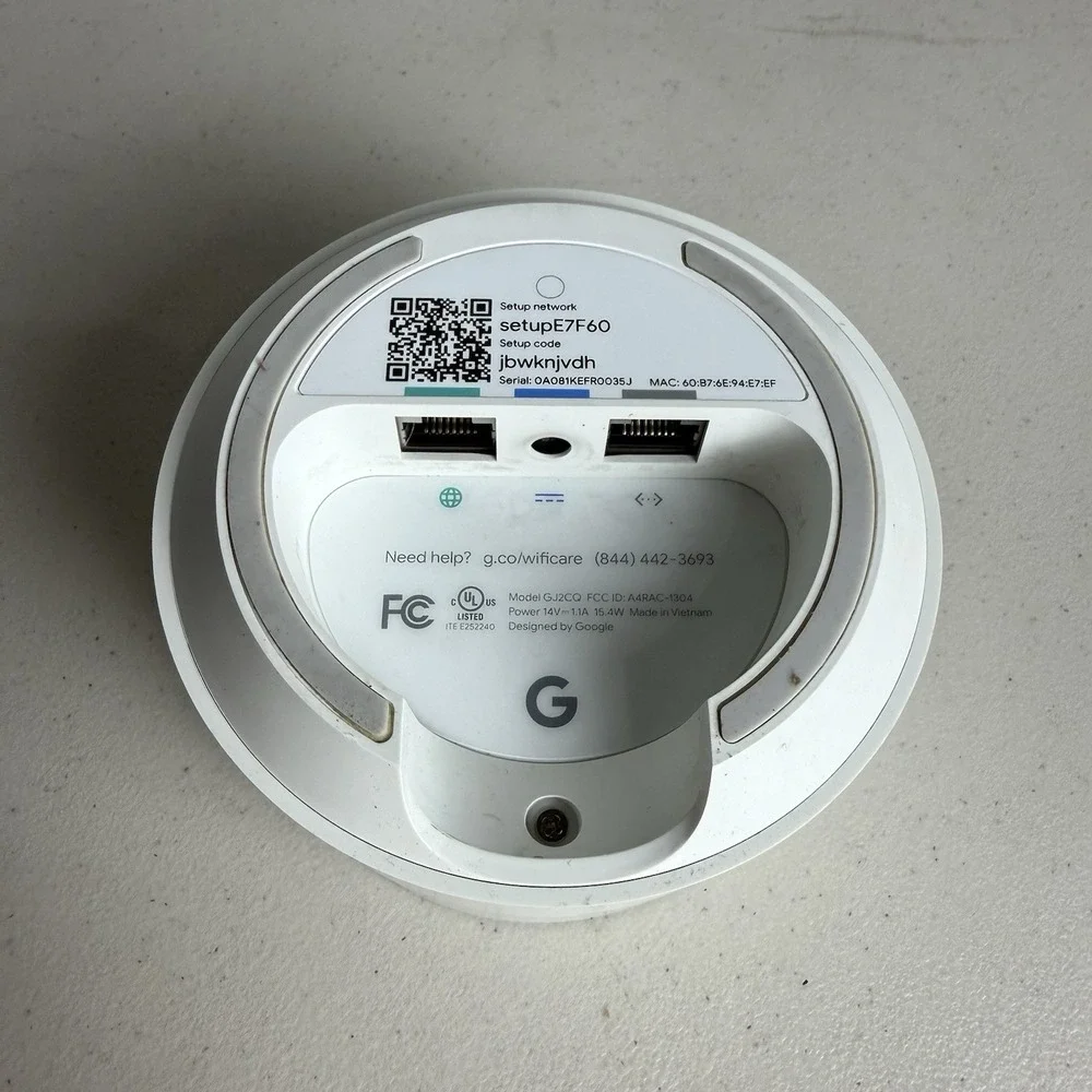Google WiFi Mesh Router Access Point GJ2CQ Tested No Power Cord
