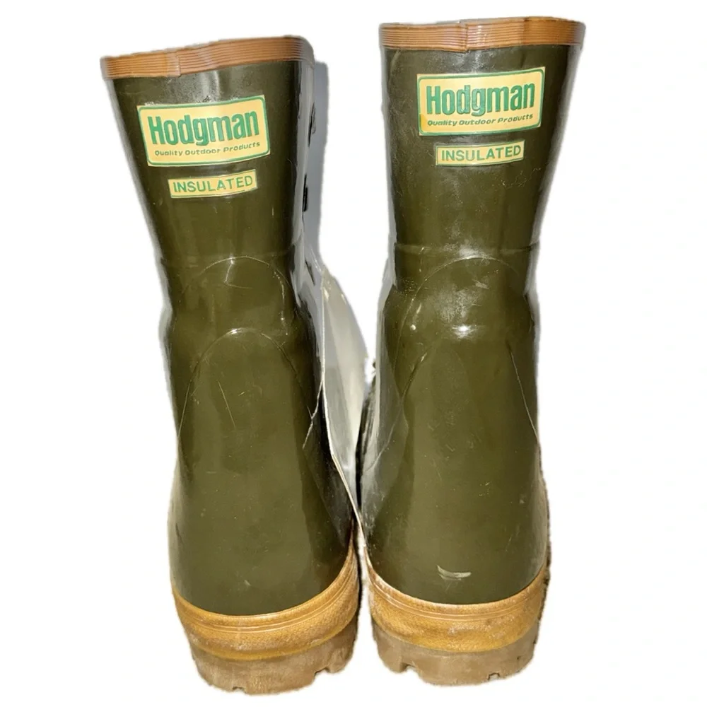 🥾 HODGMAN *NWT* Vintage‎ 80s Insulated Steel Rubber Green Hunting Boots l Sz 13