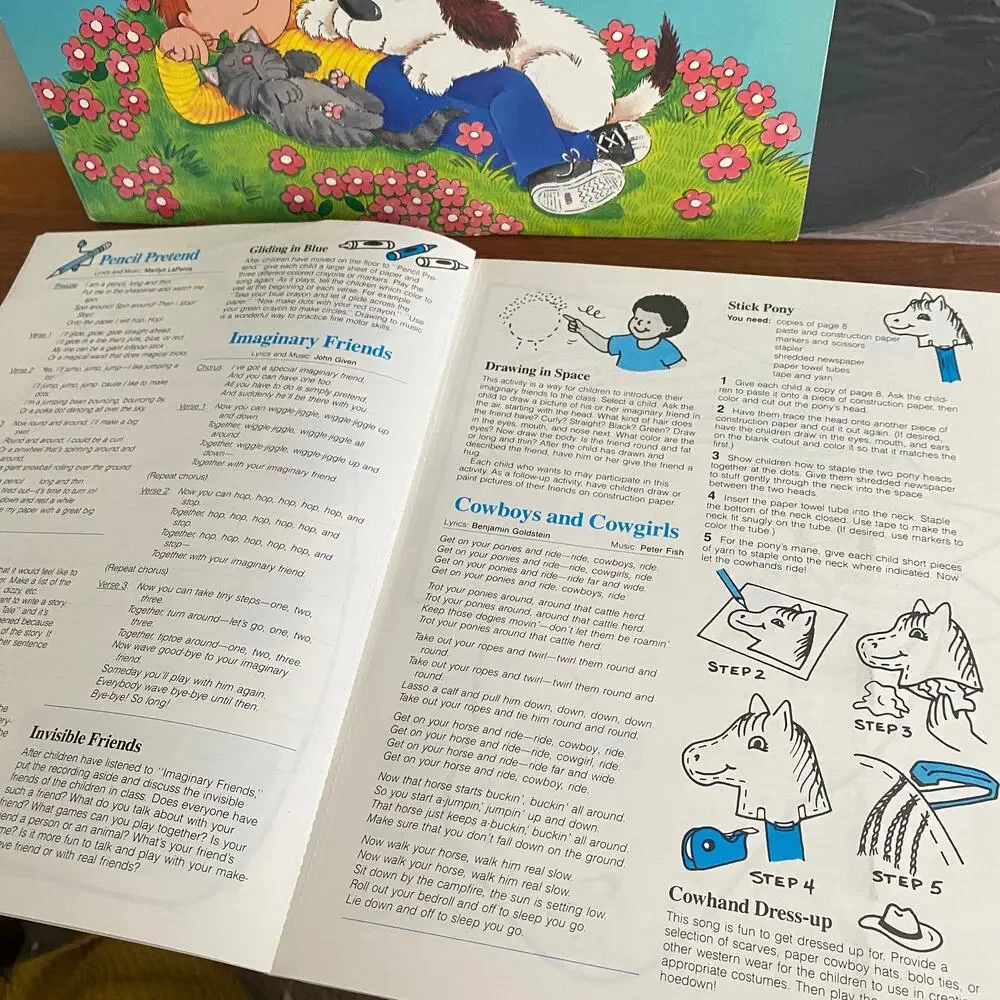 Vintage 1989 Make Believe Sing & Learn Vinyl Record