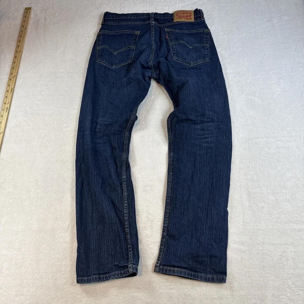 Levis 505 Jeans Mens 31x28 Blue Straight Dark Wash Denim Mid Rise Workwear‎