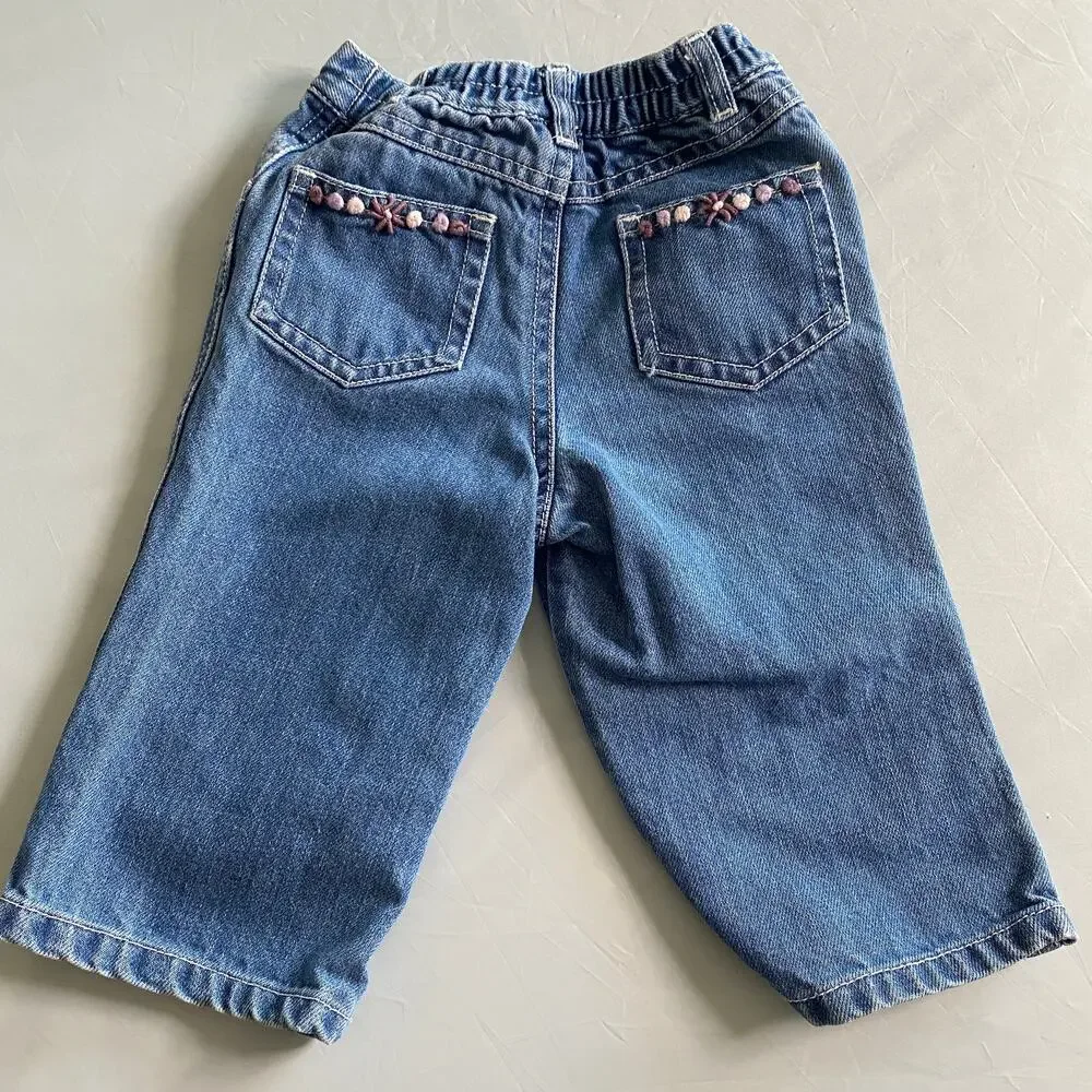 Vintage Baby Gap Floral Crewel Embroidered Jeans