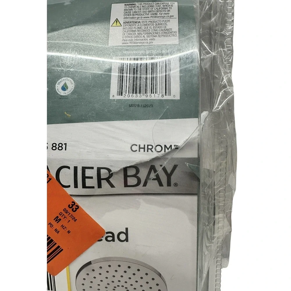 Glacier Bay 1-Spray Pattern 8 in. Single Wall Mount‎ Fixed Rain Shower Head