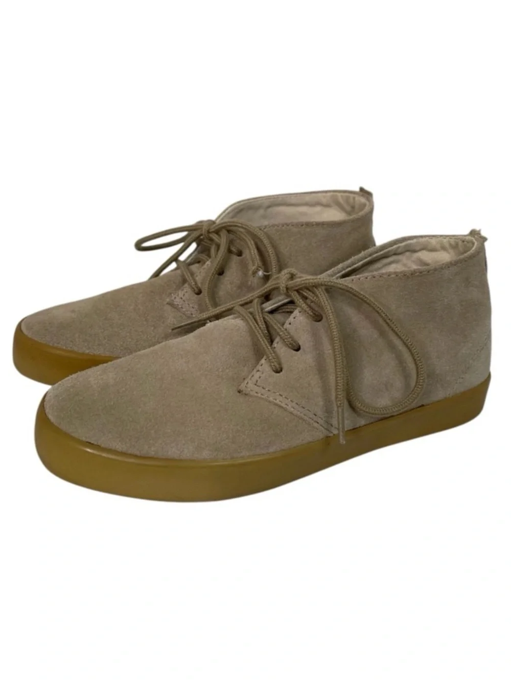 GAP Kids Suede Leather Chukka Boots Cream Caramel Lace Up Khaki Youth Boy Size 2