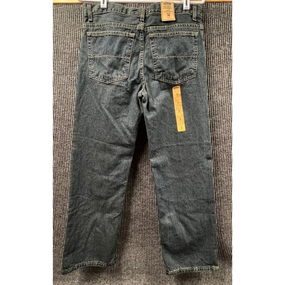 Urban Pipeline Jeans‎ Boys Sz 14 Husky Adjustable Relaxed Hip Thigh Straight Leg