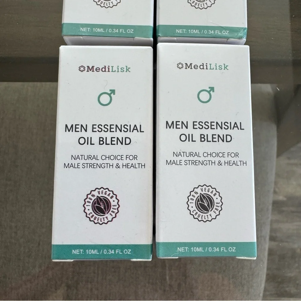 NIB! Sealed! Set of Six MediLisk Men Essential Oil Blend - 10ML
