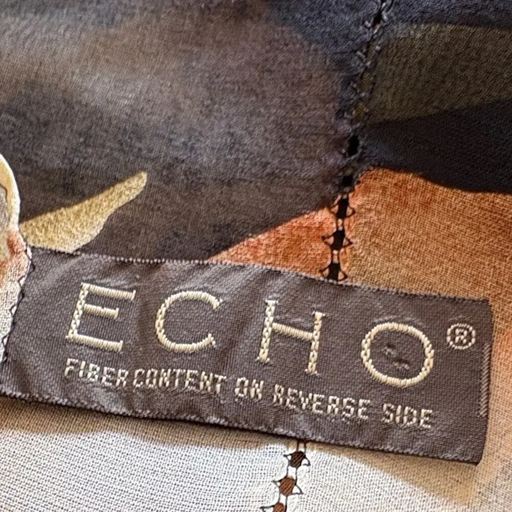 Echo Silk with Earthy Tones scarf