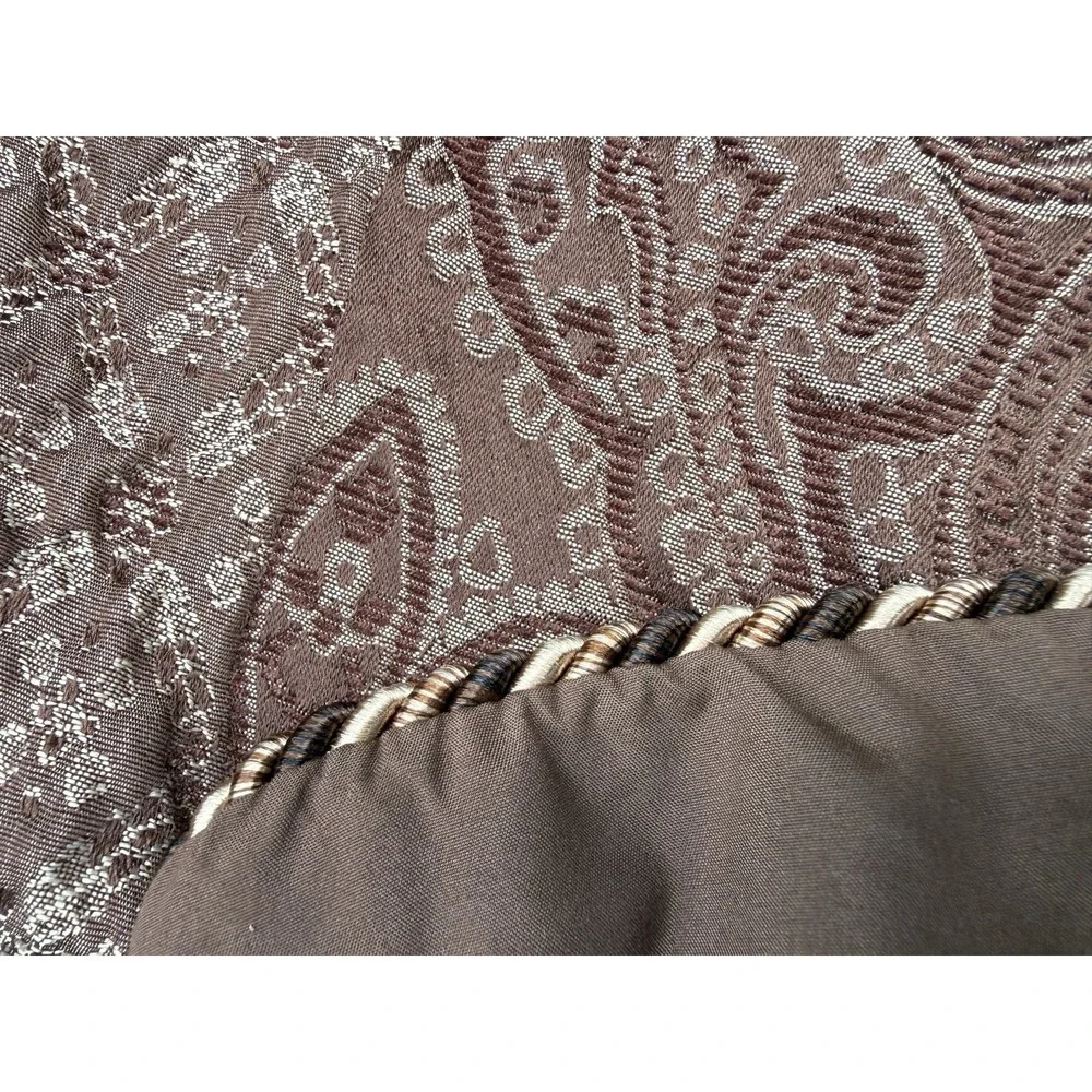 Croscill Galleria King Shams Pair Brown Green Gold Patchwork Paisley Jacquard