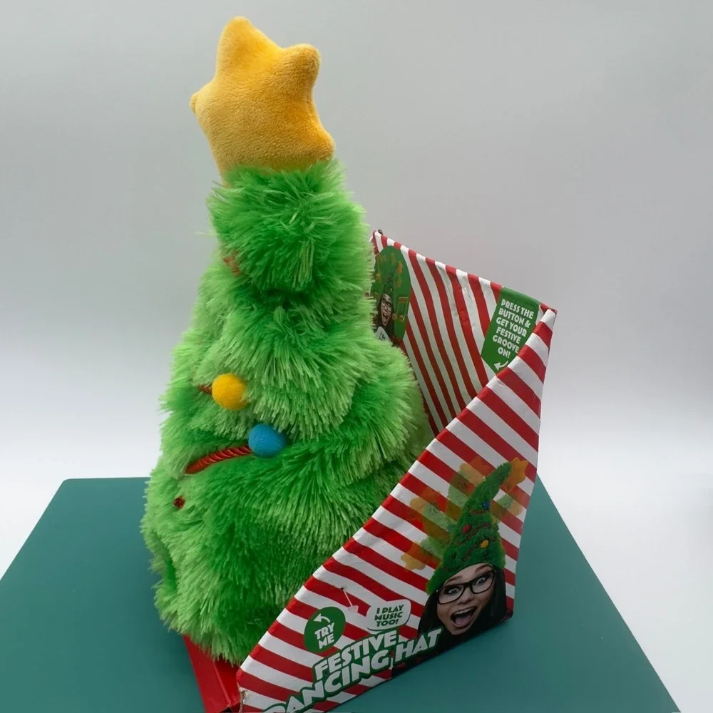 Professor Puzzle Festive Dancing Christmas Tree Hat Lights Music Animated NEW
