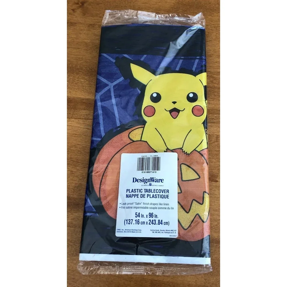 Pokemon Pikachu Halloween Plastic Tablecloth Cover 54x96