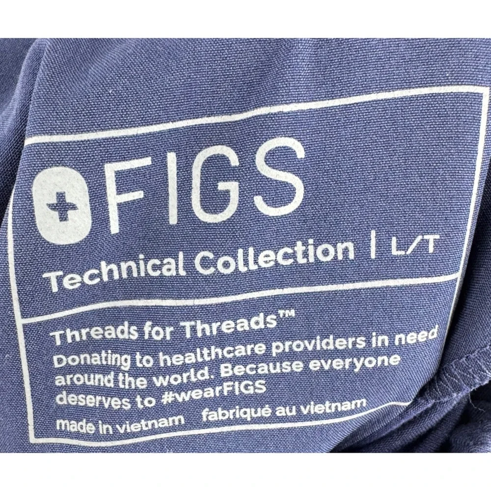 FIGS Scrub Pants Mens Large Tall Navy Blue Technical Collection 1001246T