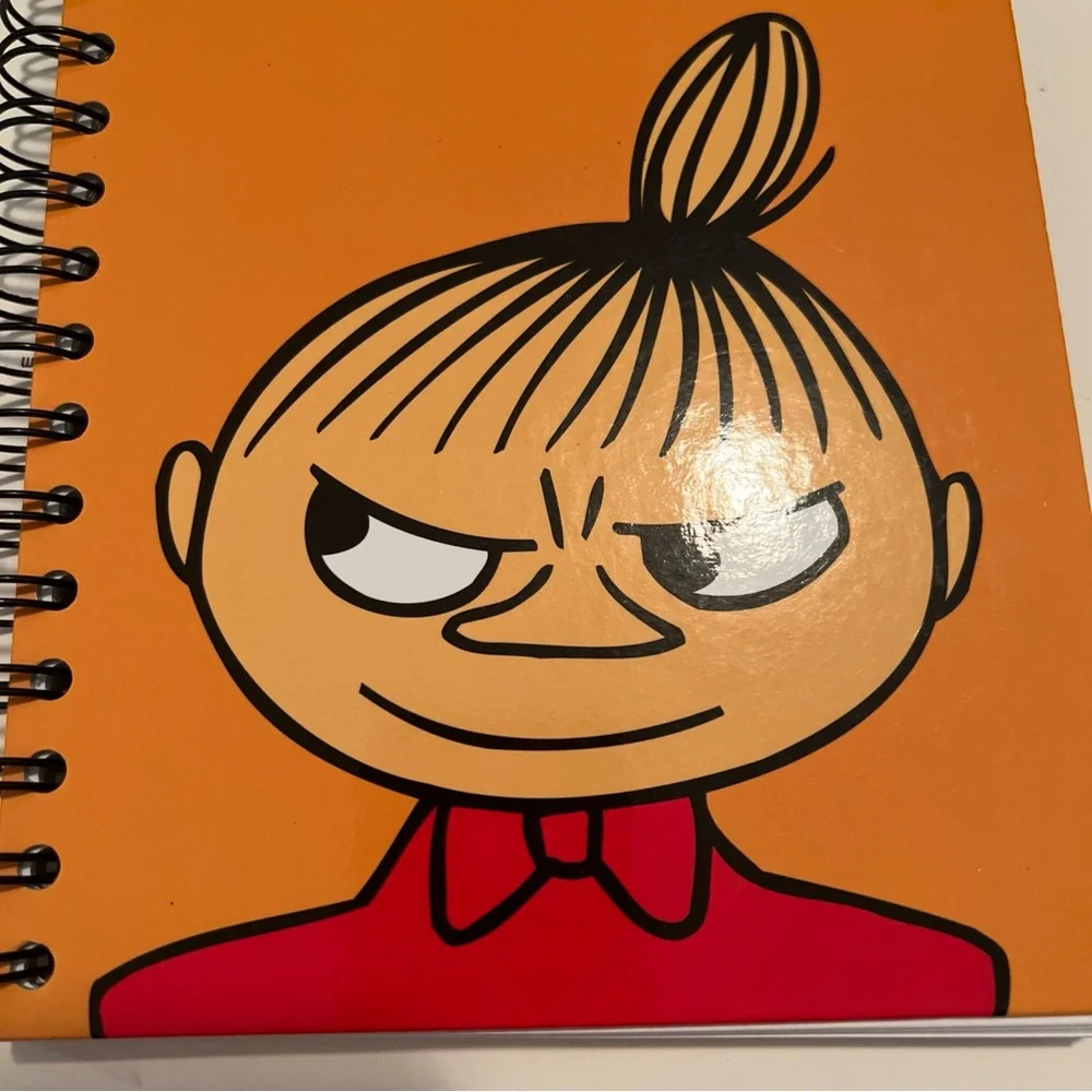 Vintage Moomin Lille My Blank Spiral Bound Notebook Hard Cover Yellow Finland