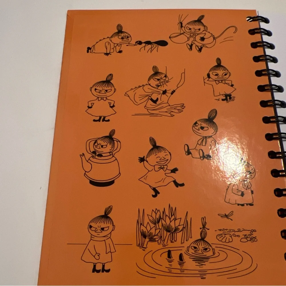 Vintage Moomin Lille My Blank Spiral Bound Notebook Hard Cover Yellow Finland