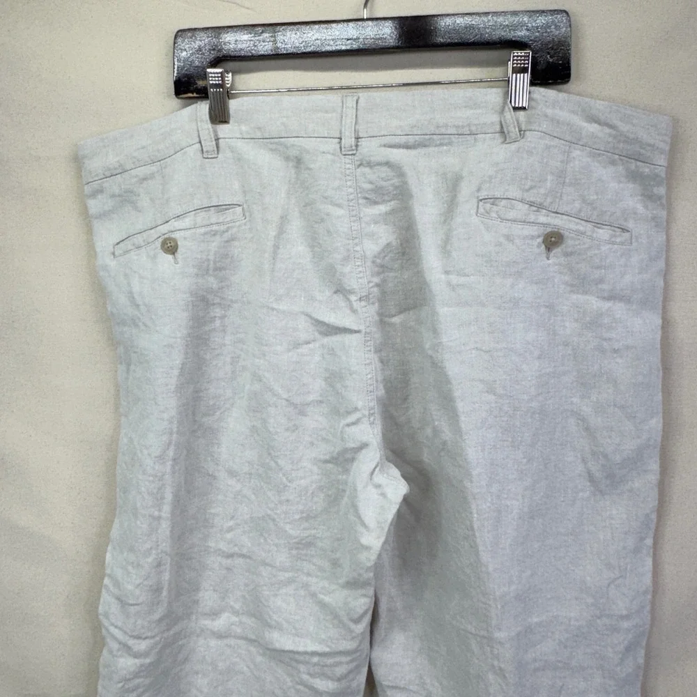 Joseph Abboud Mens Linen Pants 42x30 Beige Coastal Minimalist Summer Trousers