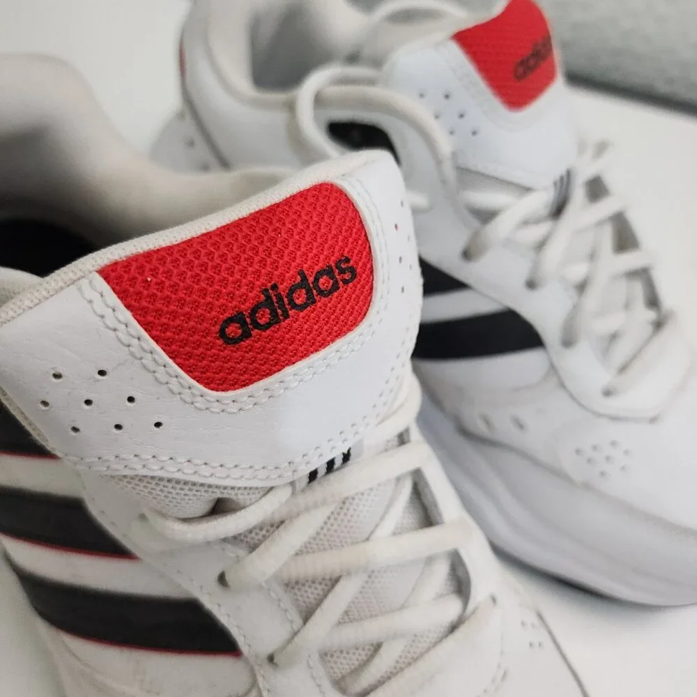 adidas Men's White and Red Strutter Chunky Sneaker Shoes Size 7