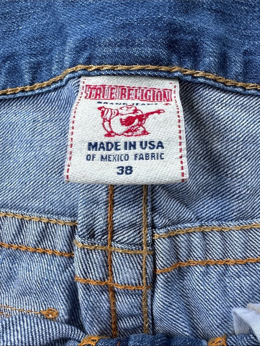 True Religion Blue Denim Back Pocket Jeans