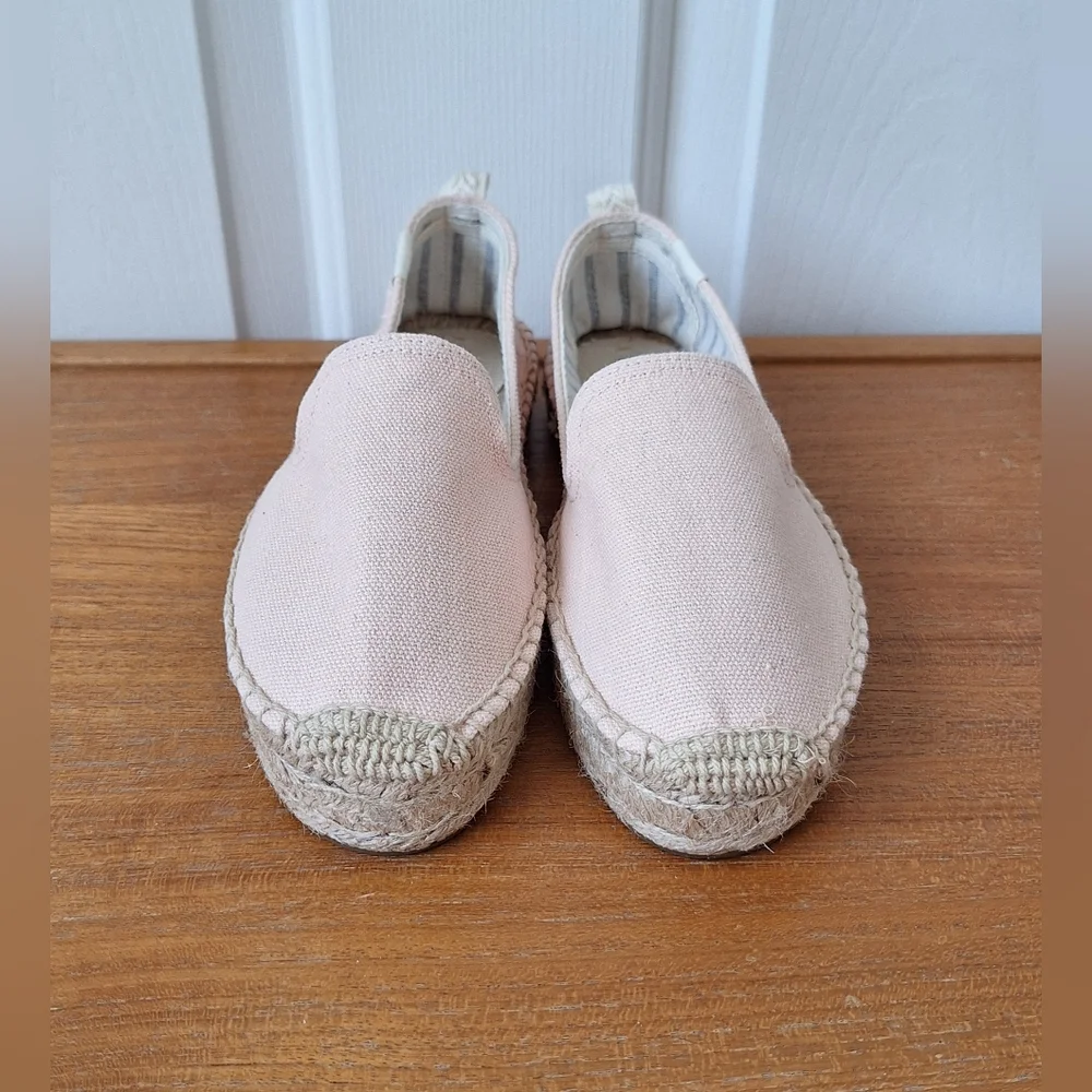 Soludos Baby Pink Espadrille Sandals Smoking Slipper Pastel Neutral NEW Womens 5