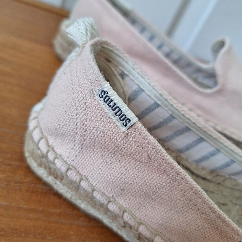 Soludos Baby Pink Espadrille Sandals Smoking Slipper Pastel Neutral NEW Womens 5