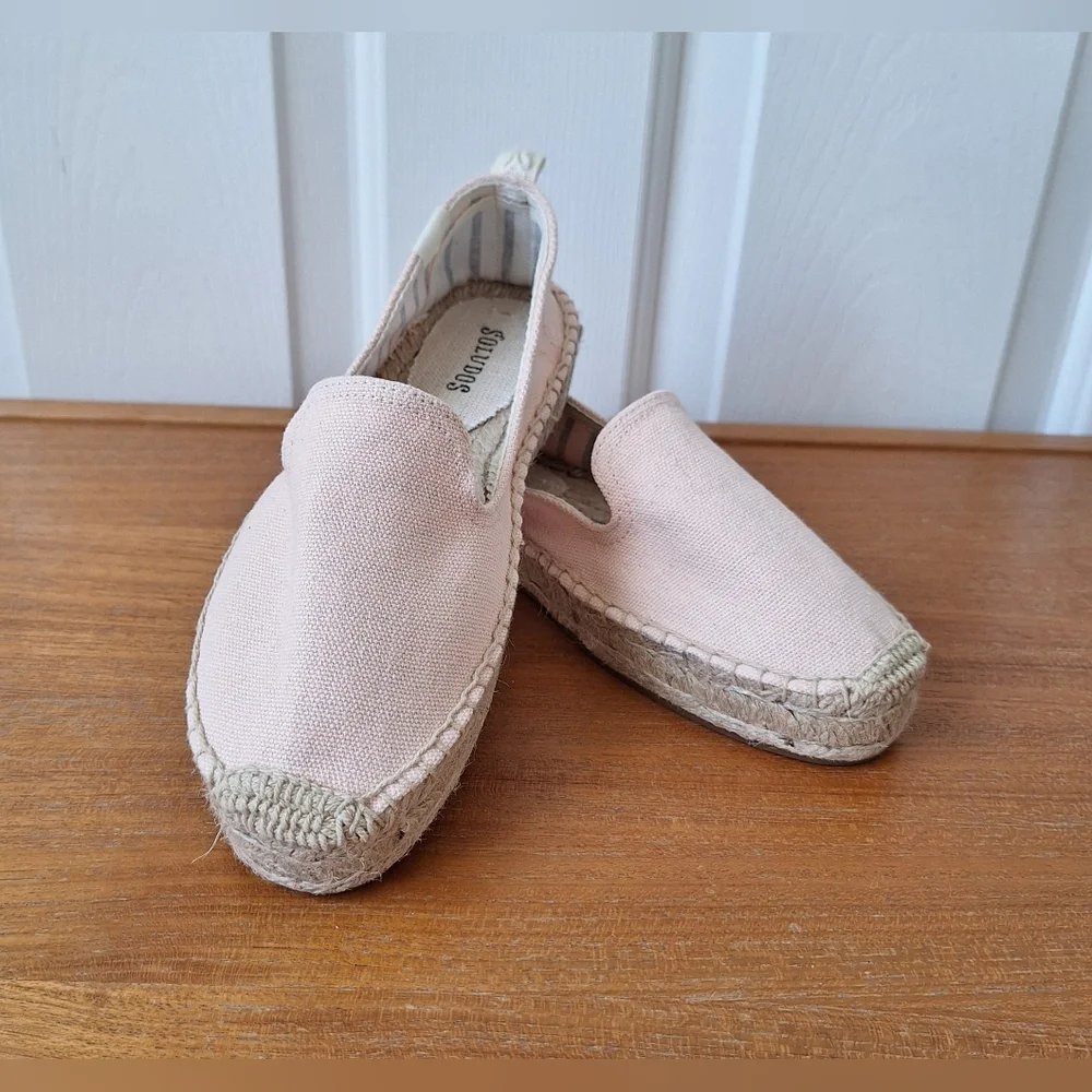 Soludos Baby Pink Espadrille Sandals Smoking Slipper Pastel Neutral NEW Womens 5