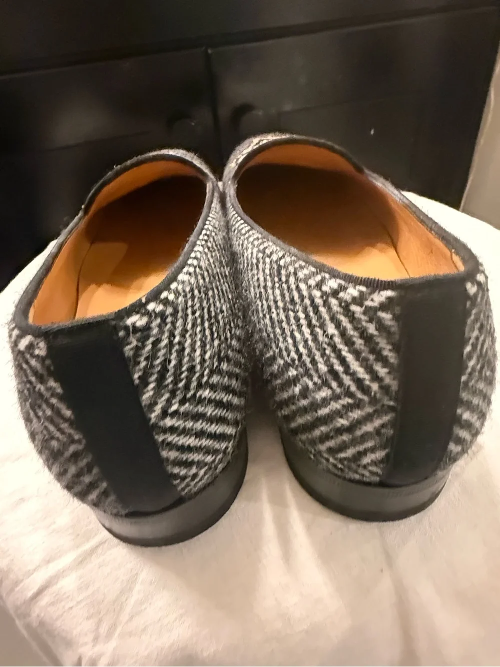 Gucci Tiger Embroidered Herringbone Wool Smoking Slippers Loafers Made in Italy