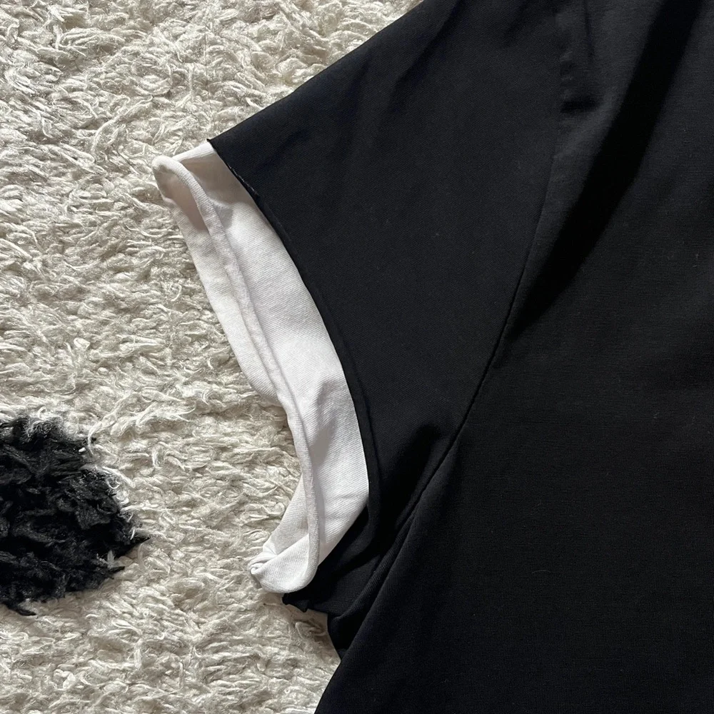 Amici by Baci size(look @ measurements) black and White Women's Top