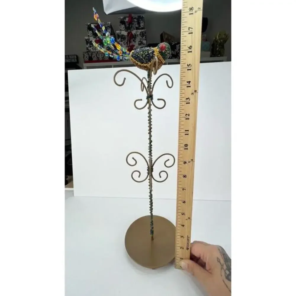 Pier 1‎ Imports Whimsical Bohemian Tall Beaded Bird Jewelry Stand