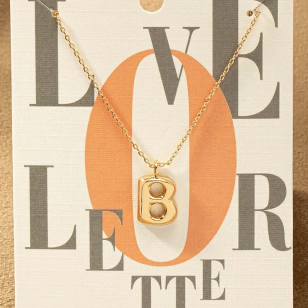 B BUBBLE LETTER NECKLACE