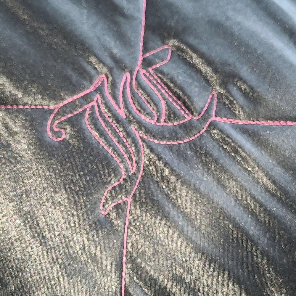 Juicy Couture Black and Pink Satin Quilt Set - King