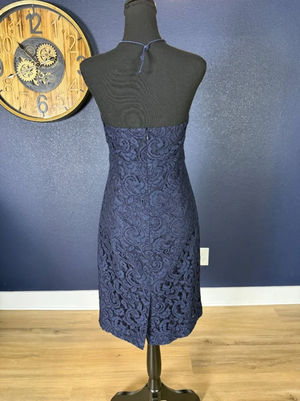 J. Crew Navy Lace Halter Mini Dress | 2