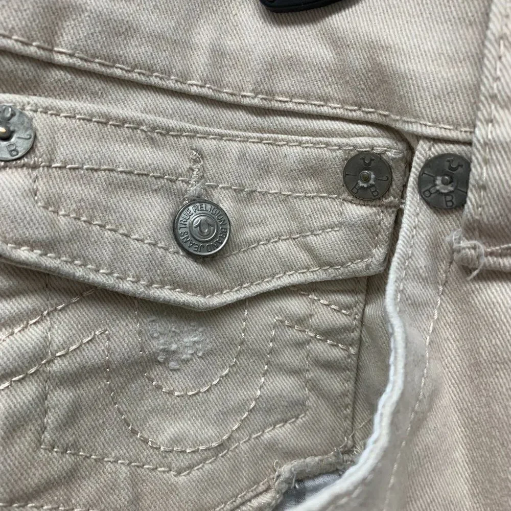 True Religion Geno Relaxed Slim Cream Pants 38 Waist 40 Length 33