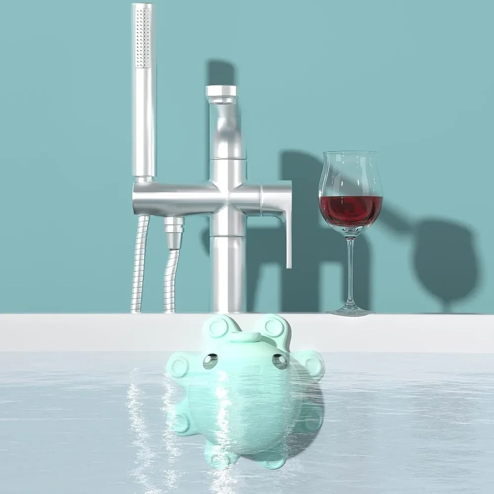 Adorable Cartoon Mint Green Octopus Bathtub Overflow Drain Cover for More Water