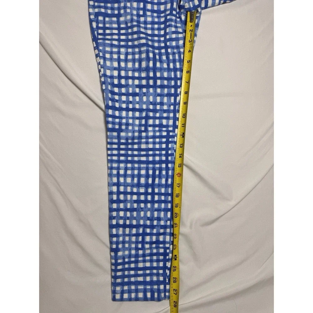 Lilly Pulitzer Kelly Skinny Ankle Pants Bennet Blue Feelin Beachy Gingham Size 6