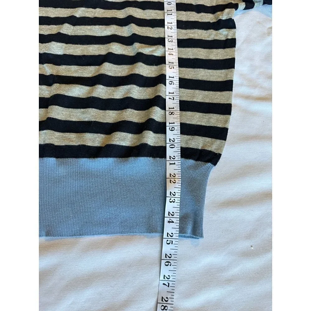 Michael Kors Sweater Womens Blue Gray Stripes Sz XL Long Sleeve Pullover