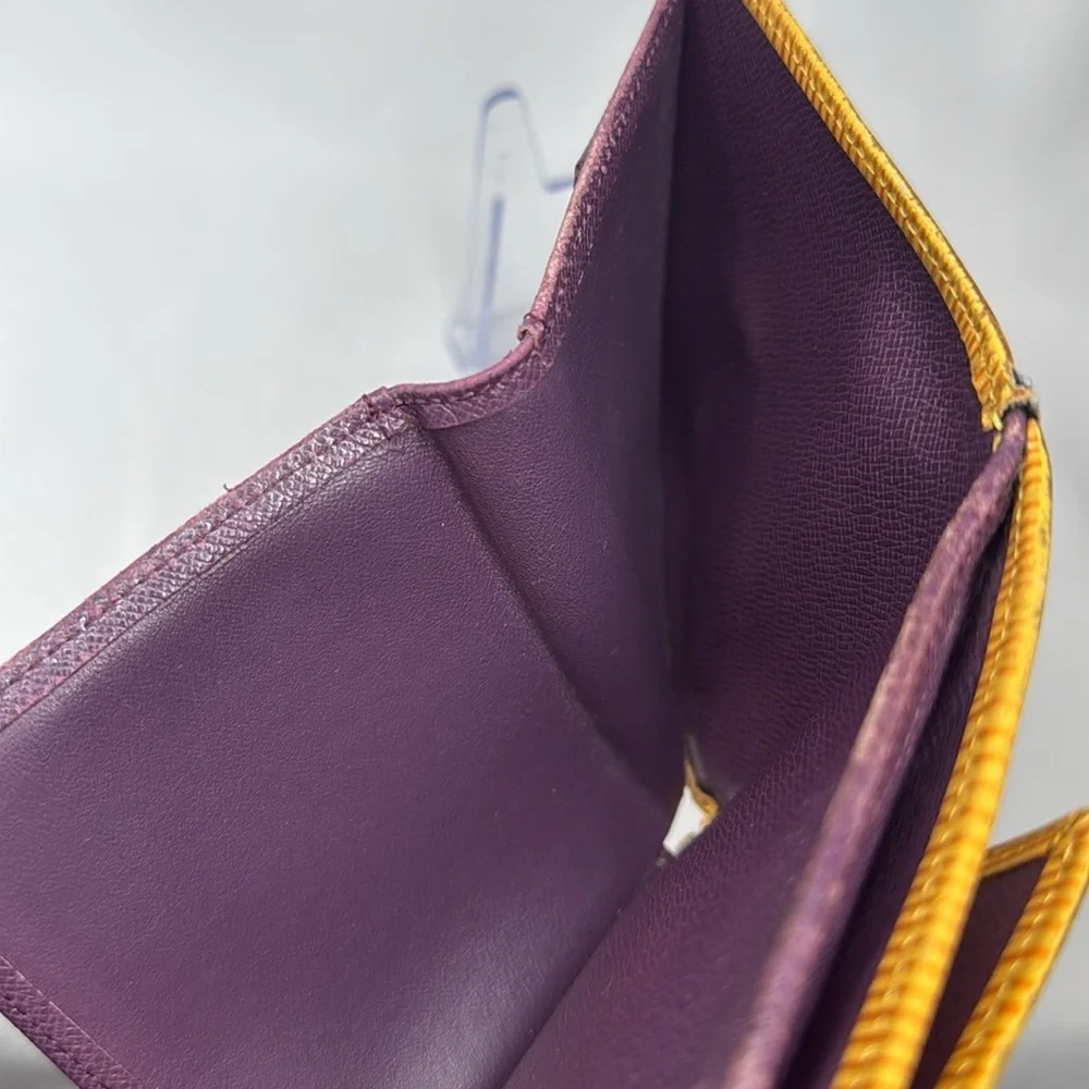 Louis Vuitton Tri-Fold Yellow/Purple Epi Leather Wallet | Unisex | Pre-Owned |