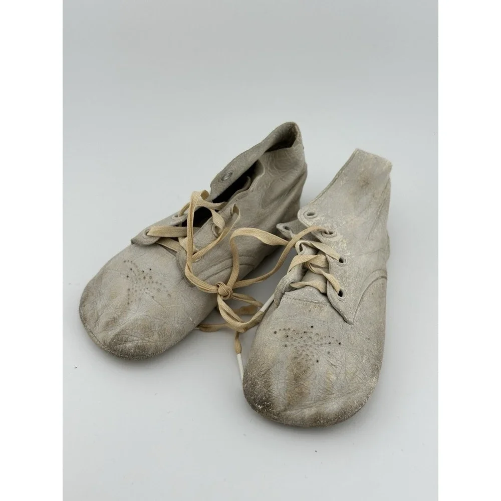 Vtg Baby Shoes Lot White Leather Infant First Walker Shoes 1920s–50s Tiny Titan+