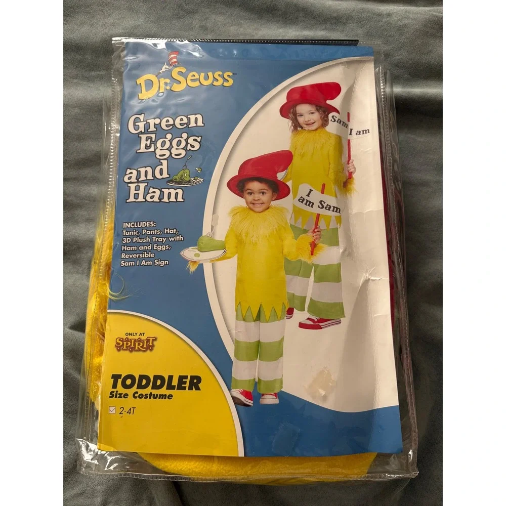 Dr. Seuss Sam‎ I Am Toddler 2-4T Yellow New Green Eggs and Ham Costume Halloween