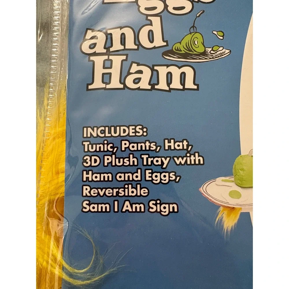 Dr. Seuss Sam‎ I Am Toddler 2-4T Yellow New Green Eggs and Ham Costume Halloween