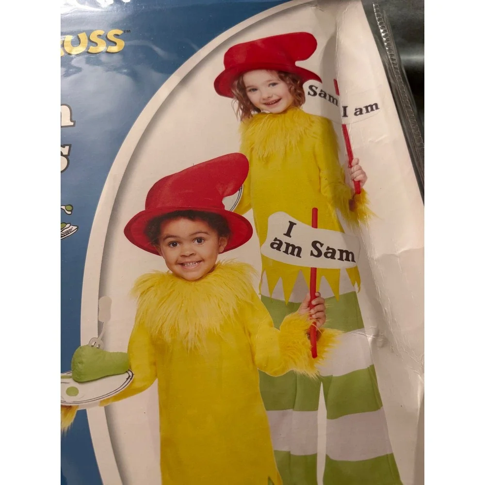Dr. Seuss Sam‎ I Am Toddler 2-4T Yellow New Green Eggs and Ham Costume Halloween