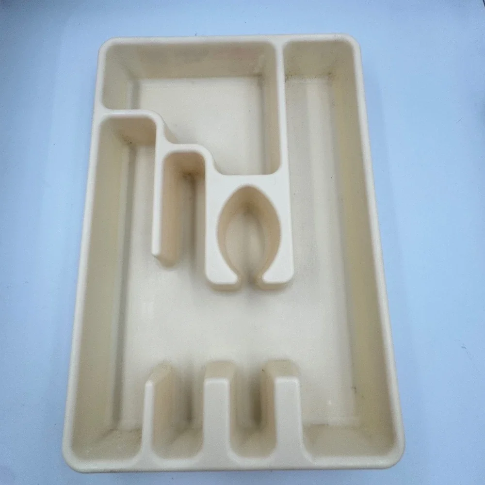 Rubbermaid Silverware Organizer Almond Cream Vintage 2921 Utensil Tray‎